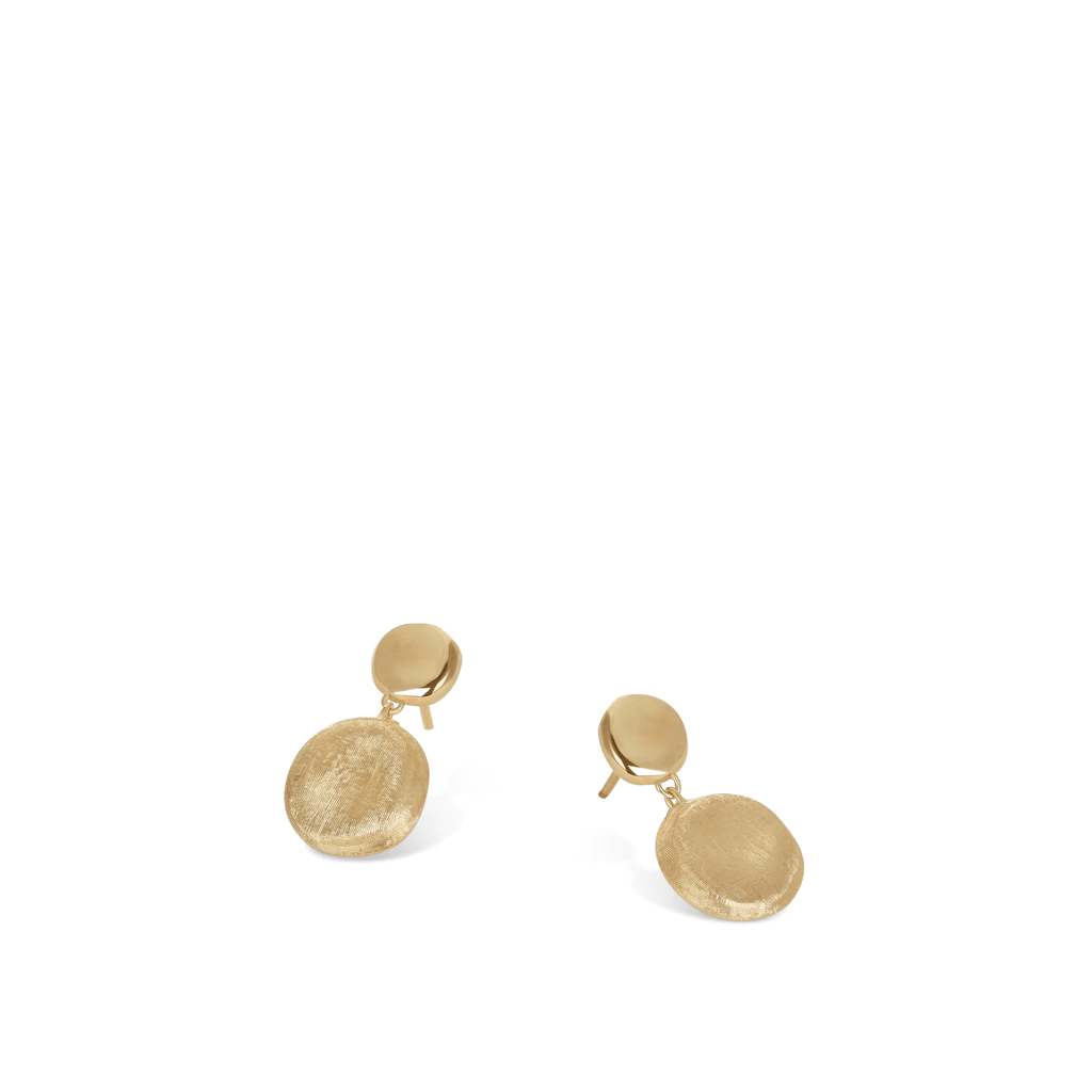 Jaipur 18K Yellow Gold Double Disc Drop Earrings, yellow gold, Long's Jewelers