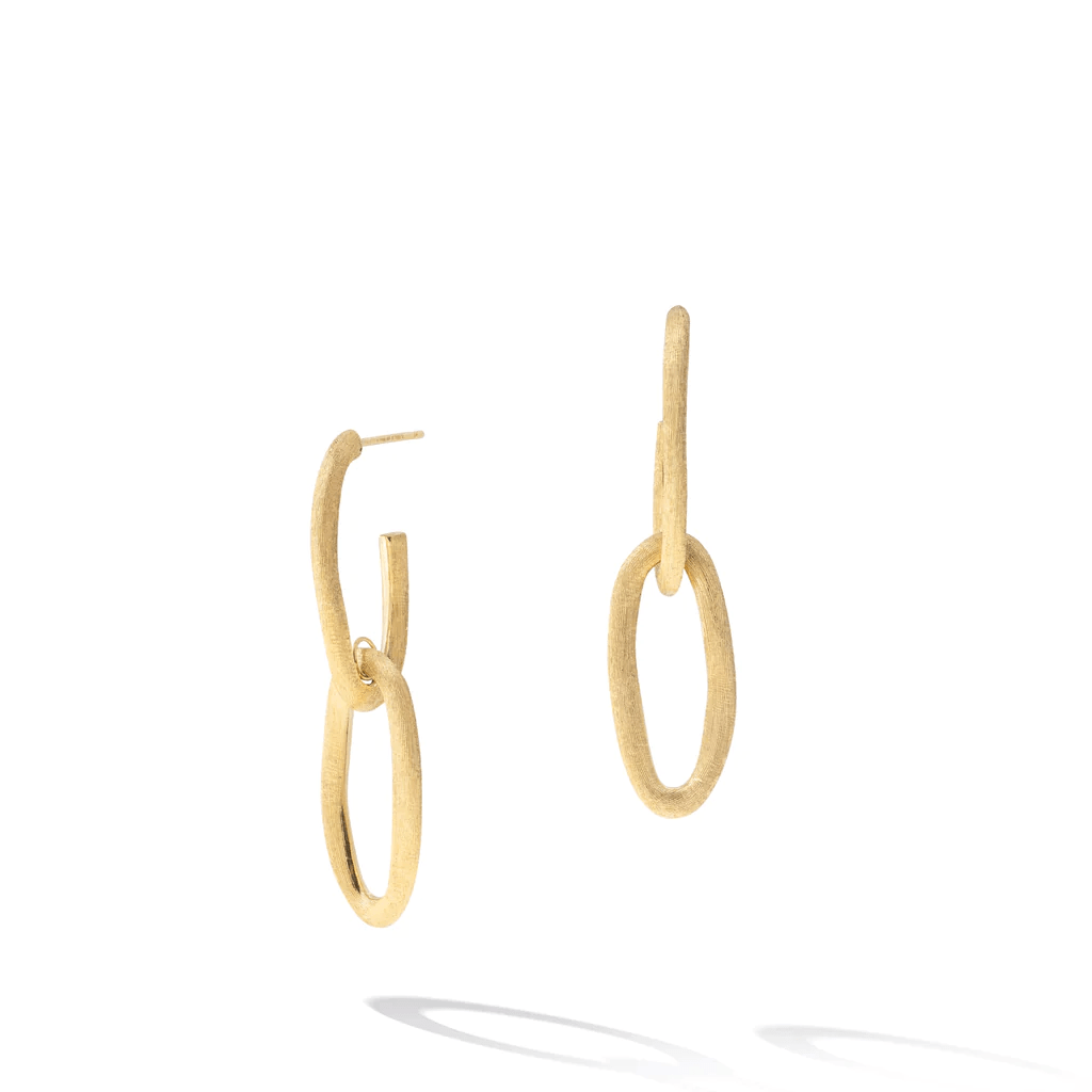 Jaipur 18K Yellow Gold Double Link Drop Earrings, Long's Jewelers