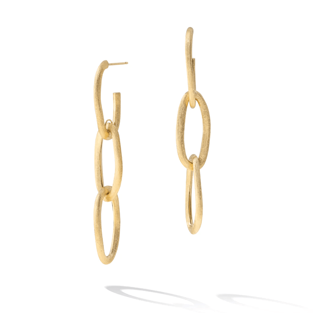 Jaipur 18K Yellow Gold Triple Link Drop Earrings, Long's Jewelers