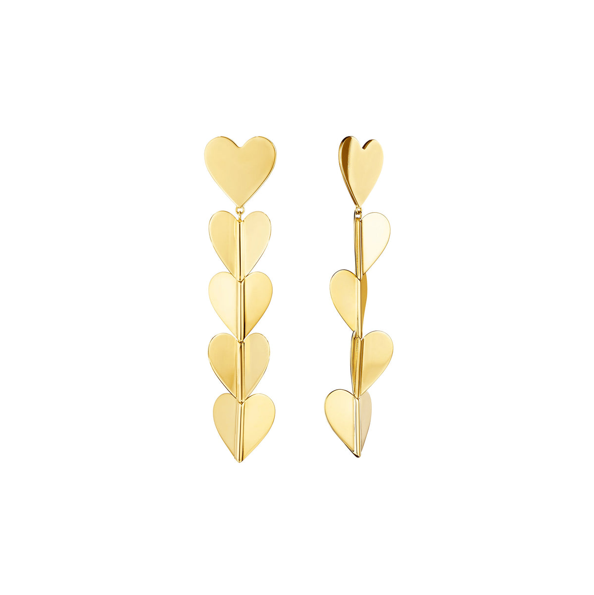 18K Yellow Gold Wings of Love Heart Drop Earrings, 18k yellow gold, Long's Jewelers