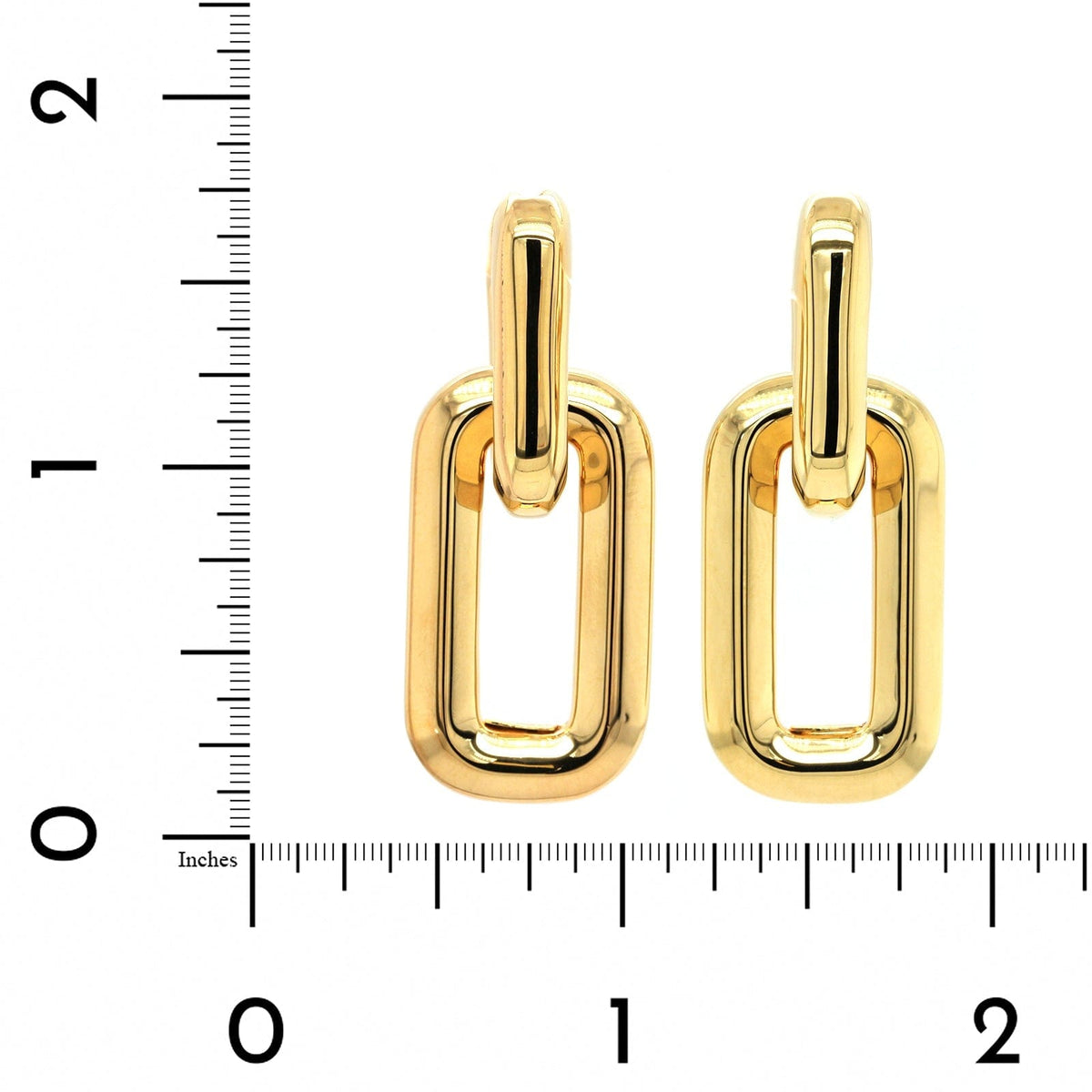 18K Yellow Gold Square Link Drop Earrings, 18k yellow gold, Long's Jewelers
