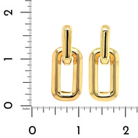 18K Yellow Gold Square Link Drop Earrings, 18k yellow gold, Long's Jewelers