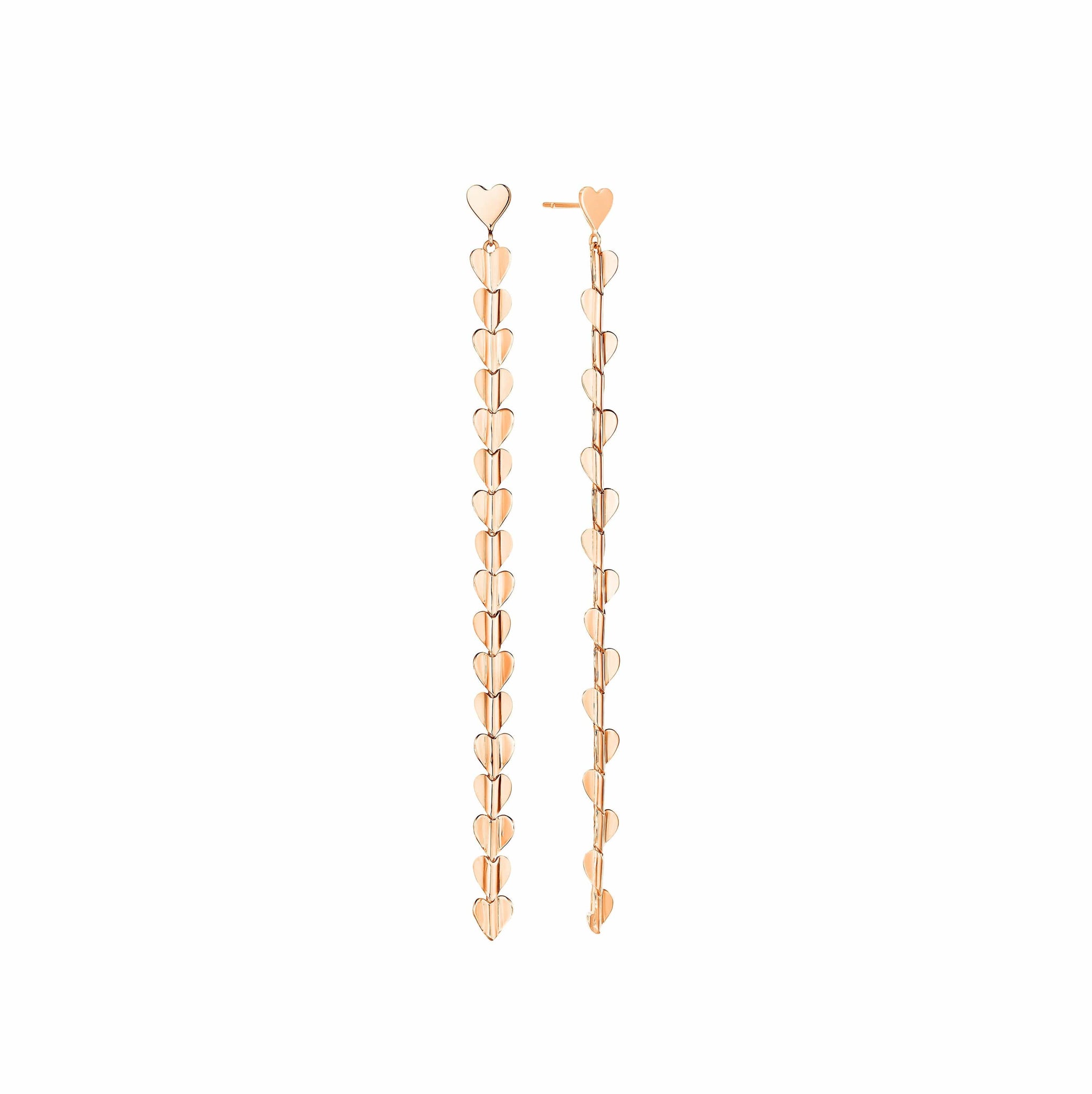 18K Rose Gold Wings of Love Heart Drop Earrings, 18k rose gold, Long's Jewelers