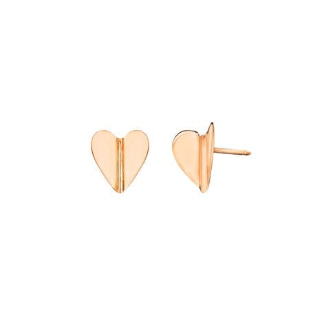 18K Rose Gold Folded Wings of Love Stud Earrings, 18k rose gold, Long's Jewelers