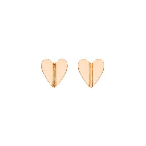 18K Rose Gold Folded Wings of Love Stud Earrings, 18k rose gold, Long's Jewelers