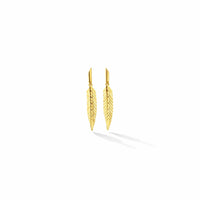 18K Yellow Gold Small Feather Drop Earrings, 18k yellow gold, Long's Jewelers