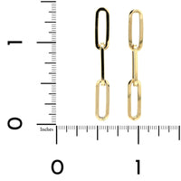 14K Yellow Gold Paperclip Drop Earrings