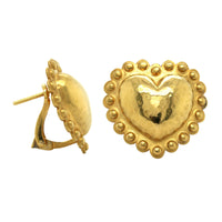 18K Yellow Gold Heart Stud Earrings, 18k yellow gold, Long's Jewelers