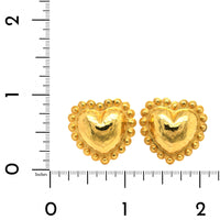 18K Yellow Gold Heart Stud Earrings, 18k yellow gold, Long's Jewelers
