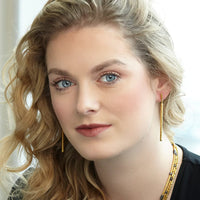 24K Yellow Gold Vertigo Single Drop Earrings, Long's Jewelers