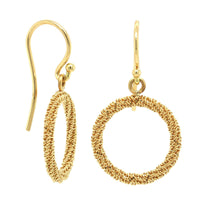 18K Yellow Gold Stardust Circle Drop Earrings, Long's Jewelers