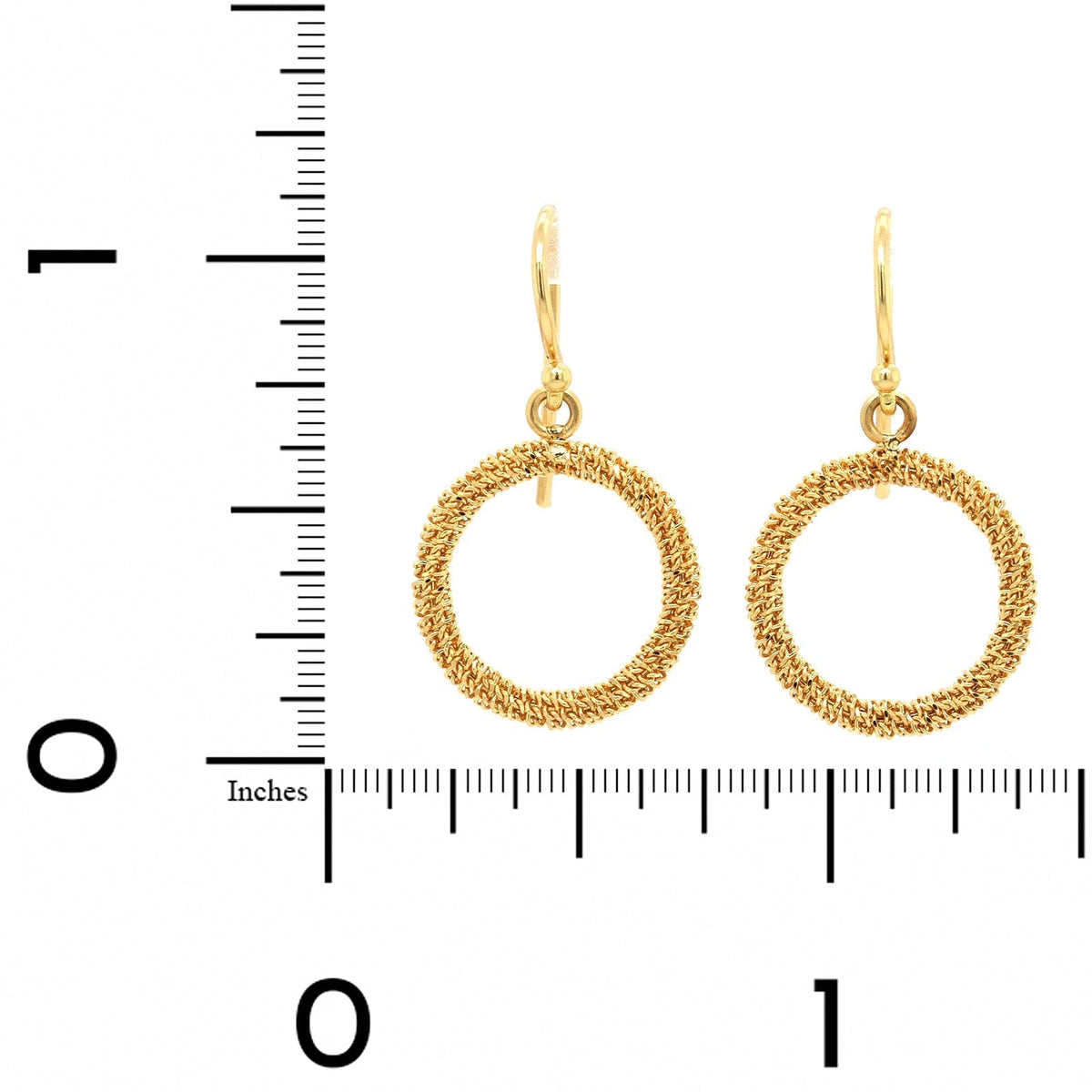 18K Yellow Gold Stardust Circle Drop Earrings, Long's Jewelers