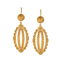 18K Yellow Gold Native American Motif Drop Earrings, 18k yellow gold, Long's Jewelers