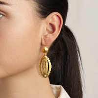 18K Yellow Gold Native American Motif Drop Earrings, 18k yellow gold, Long's Jewelers