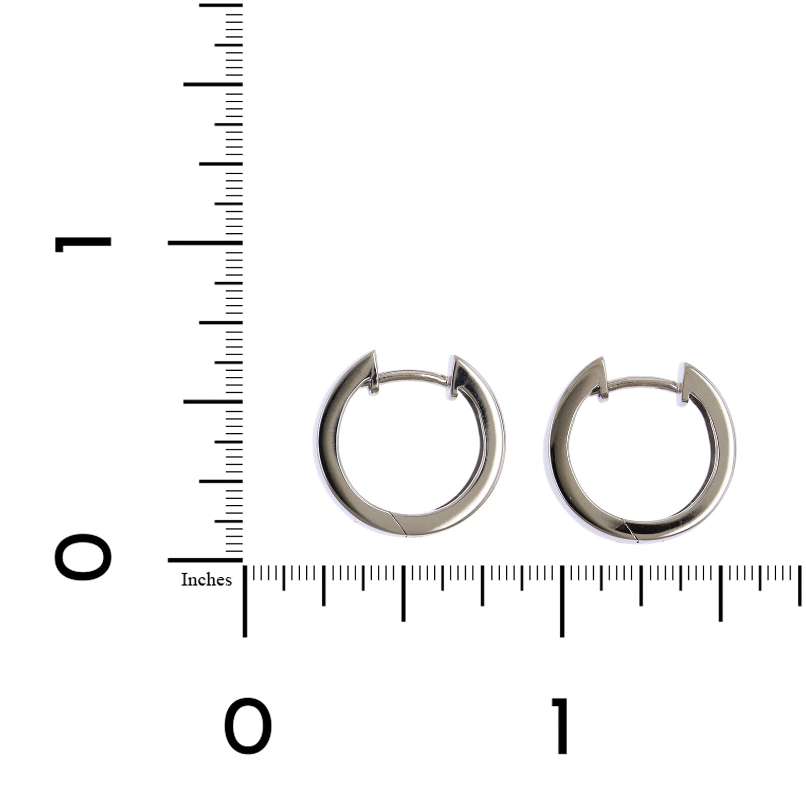 14K White Gold Huggie Hoops