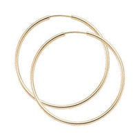 14K Yellow Gold Endless Hoop Earrings