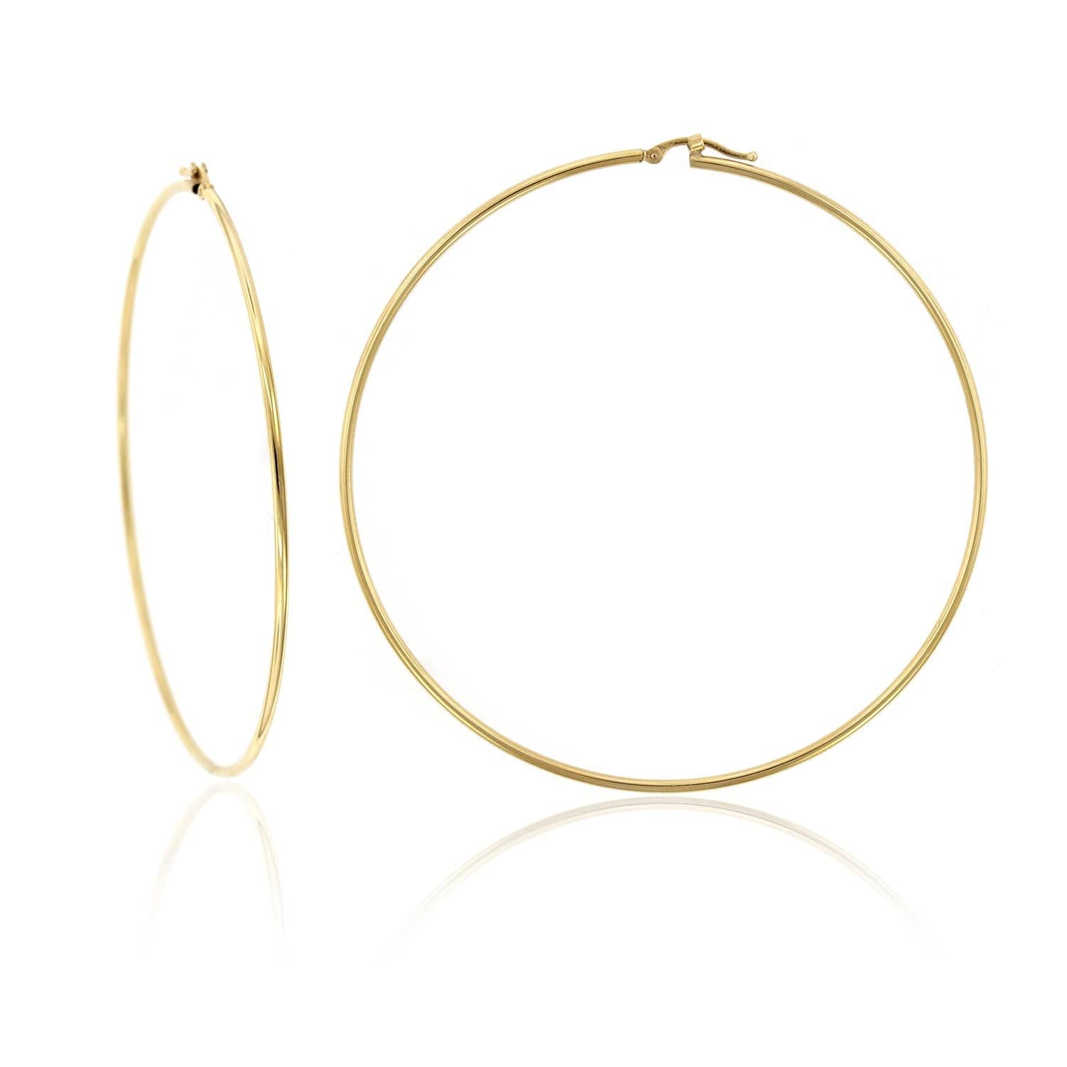 14K Yellow Gold Large Hoop Earrings