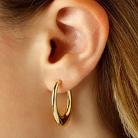 14K Yellow Gold Small U Hoop Earrings