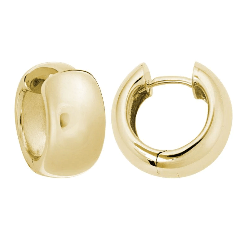 14K Yellow Gold Wide Huggie Earrings, 14k yellow gold, Long's Jewelers