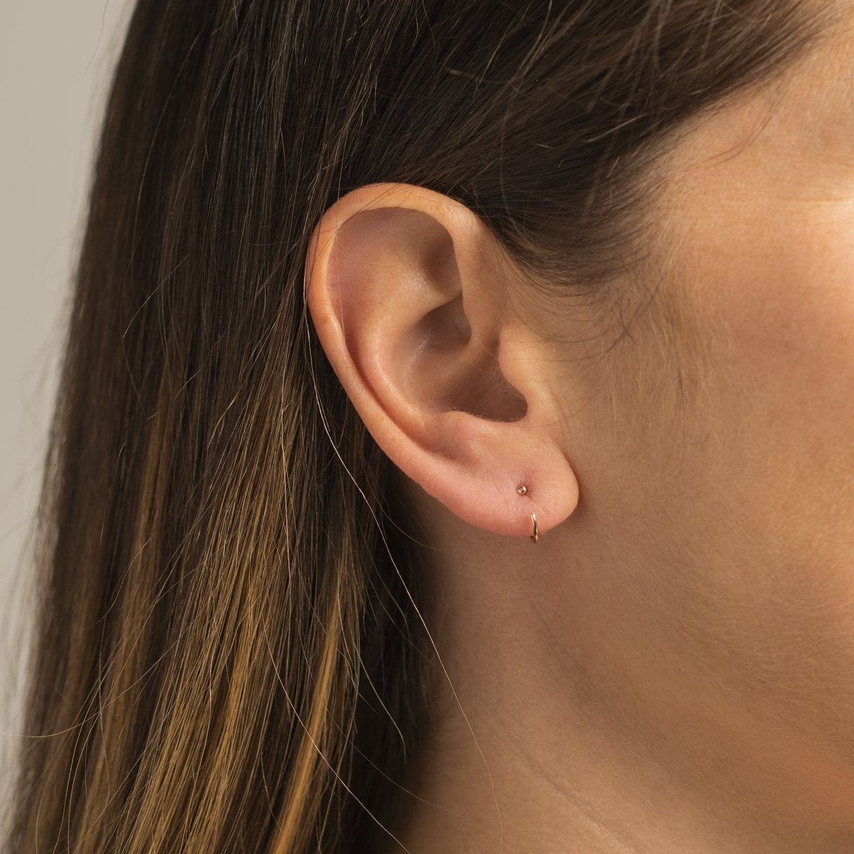 14K Rose Gold Hug Hoop Earrings