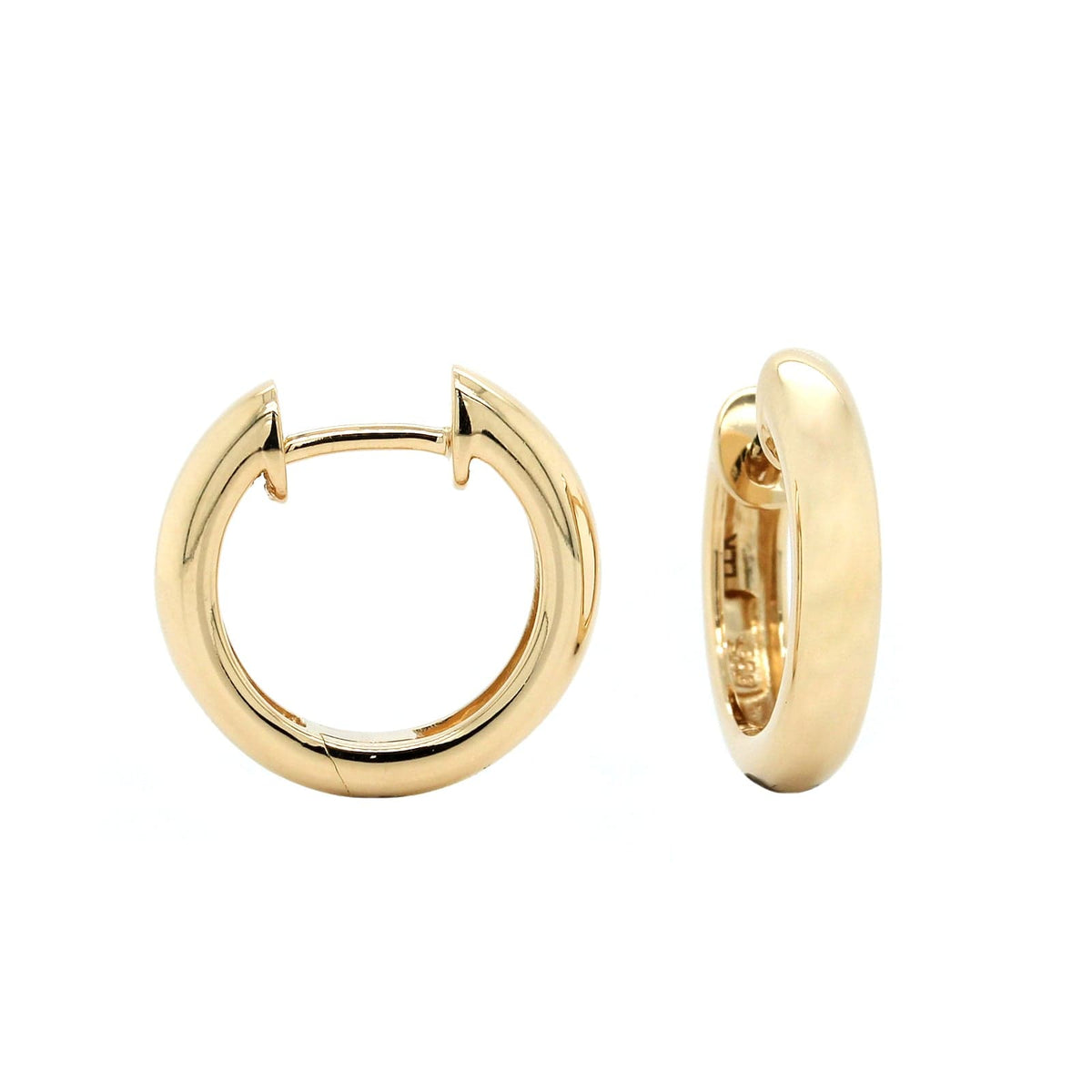 14K Yellow Gold Huggie Hoop Earrings
