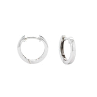 14K White Gold Square Huggie Hoop Earrings