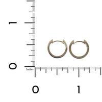 14K White Gold Square Huggie Hoop Earrings