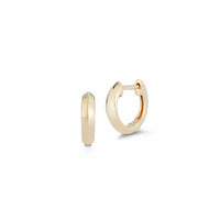 14K Yellow Gold Knife Edge Huggie Earrings