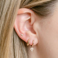 14K Yellow Gold Knife Edge Huggie Earrings