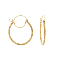 18K Yellow Gold Medium Double Hoop Earrings