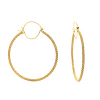 18K Yellow Gold Large Double Hoop Earrings