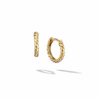 Sculpted Cable Huggie Hoop Earrings in 18K Yellow Gold, Long's Jewelers