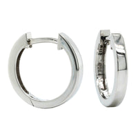 14K White Gold Square Huggie Earrings, 14k white gold, Long's Jewelers