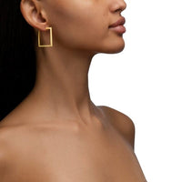Cadar 18K Yellow Gold Square Foundation Hoop Earrings