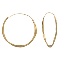 10K Yellow Gold Large Crinkle Hoop Earrings, 10k yellow gold, Long's Jewelers