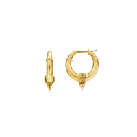 18K Yellow Gold Hellenistic Hoop Earrings, Long's Jewelers