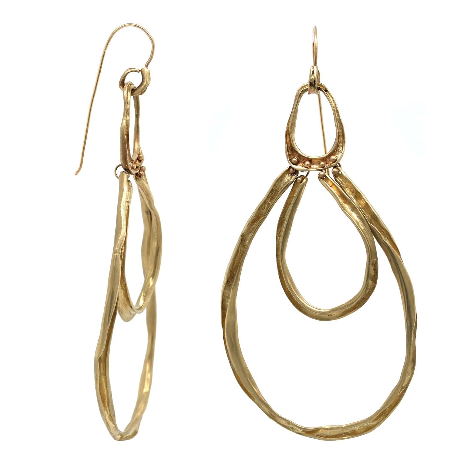 10K Yellow Gold Spider Multi Drop Hoop Earrings, 10k yellow gold, Long's Jewelers