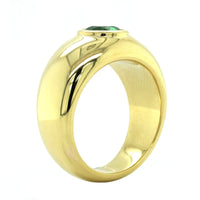 18K Yellow Gold Tsavorite Bezel Set Ring
