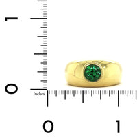 18K Yellow Gold Tsavorite Bezel Set Ring