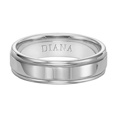 14K White Gold Polished Band with Milgrain