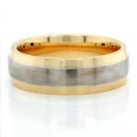 14K Two-Tone Domed Comfort Fit Band
