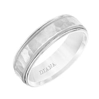 Platinum Hammered Band with Milgrain