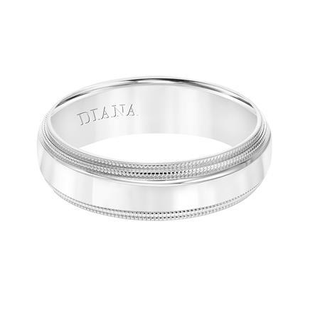 14K White Gold Polished Band with Double Milgrain