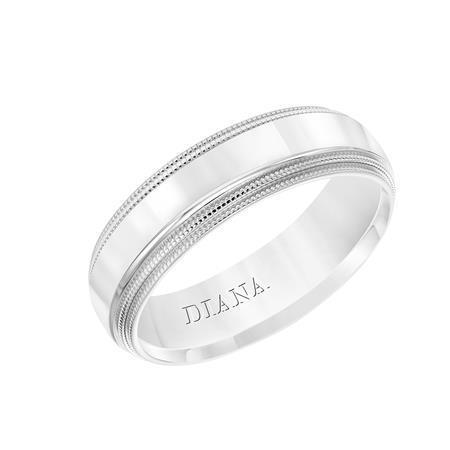 14K White Gold Polished Band with Double Milgrain