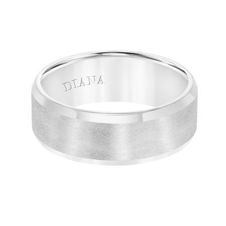 Platinum Satin Center Band with Beveled Edges