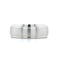 14K White Gold 7.5mm Brushed Finish Band