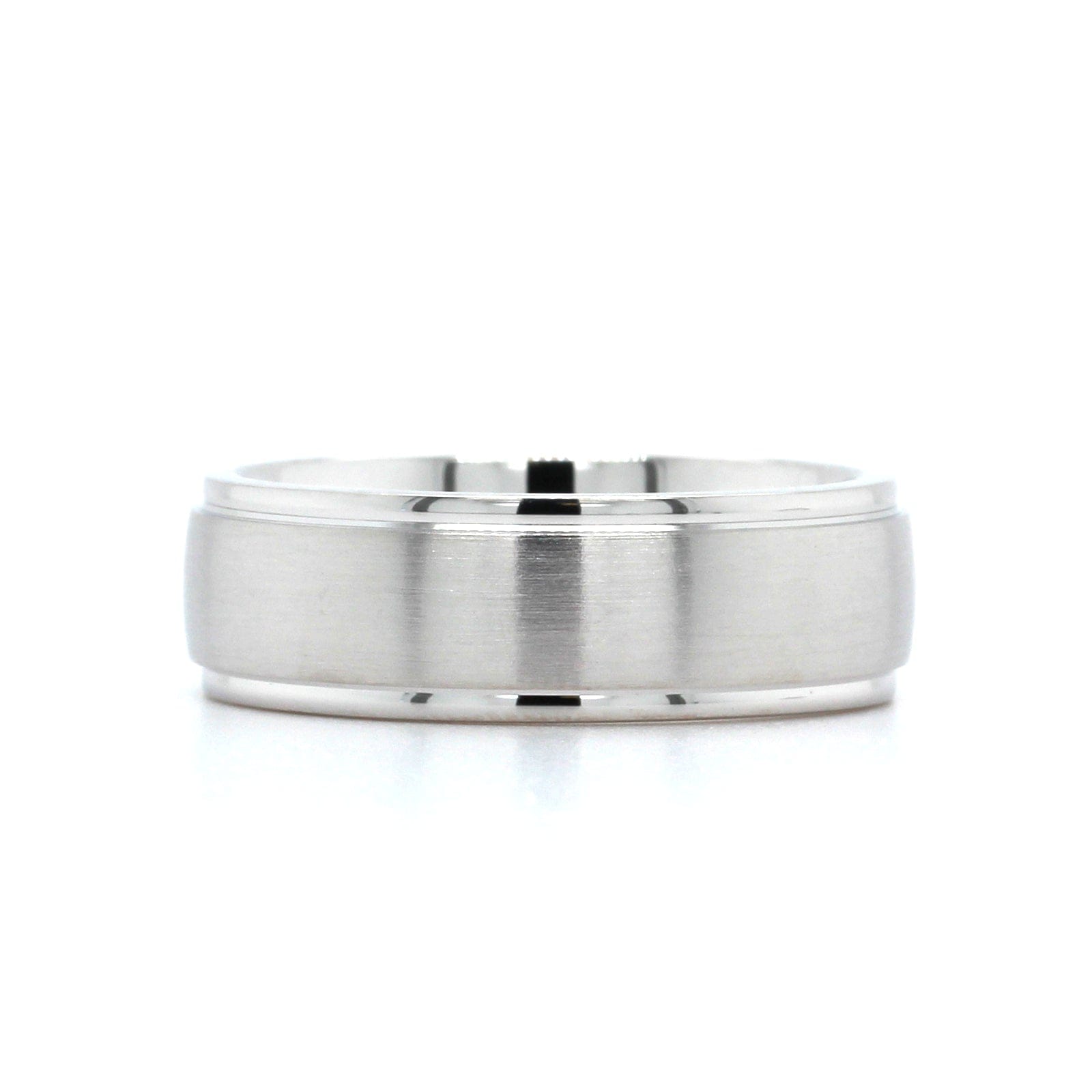 14K White Gold 7.5mm Brushed Finish Band