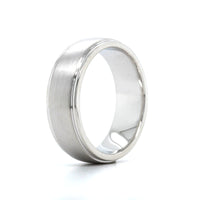 14K White Gold 7.5mm Brushed Finish Band