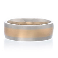 Men's 14K Two-tone Satin Finish Band 7.5mm