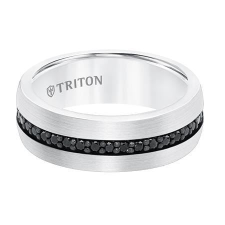 Tungsten with Black Sapphire Band